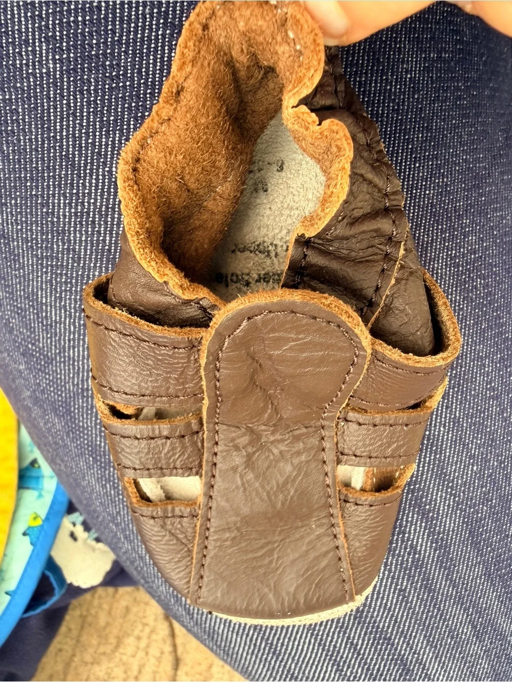 Tommy Brown Kids Leather Sandals Soft Sole